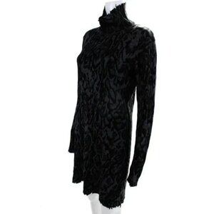 Leopard print wool sweater dress